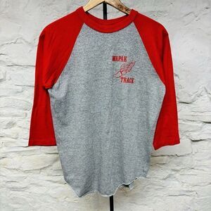 Vtg 80s Wapakoneta Ohio Track & Field Cross Country Winged Foot Raglan T Shirt